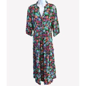 NWOT Ba&sh Paris Floral Boho Maxi Dress Multicolor Tiered Flowy Romantic Chic